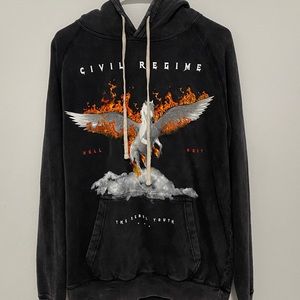 Civil Regime Vintage Burning Pegasus Hoodie